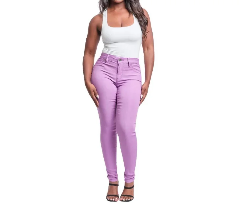 fitness sleek pants -Junior Mid-Rise Skinny Jeans In Hydrangea