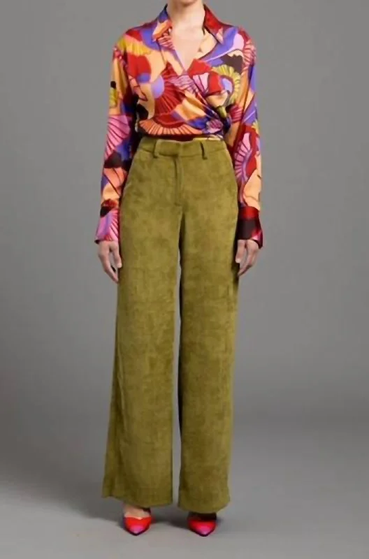 cool striped pants -Kraftwerk Cord Pant In Moss