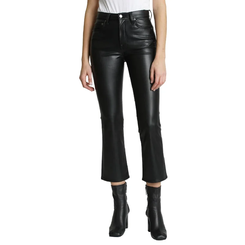 contrast bold pants -Lennon Coated Bootcut Jeans In Slate Black