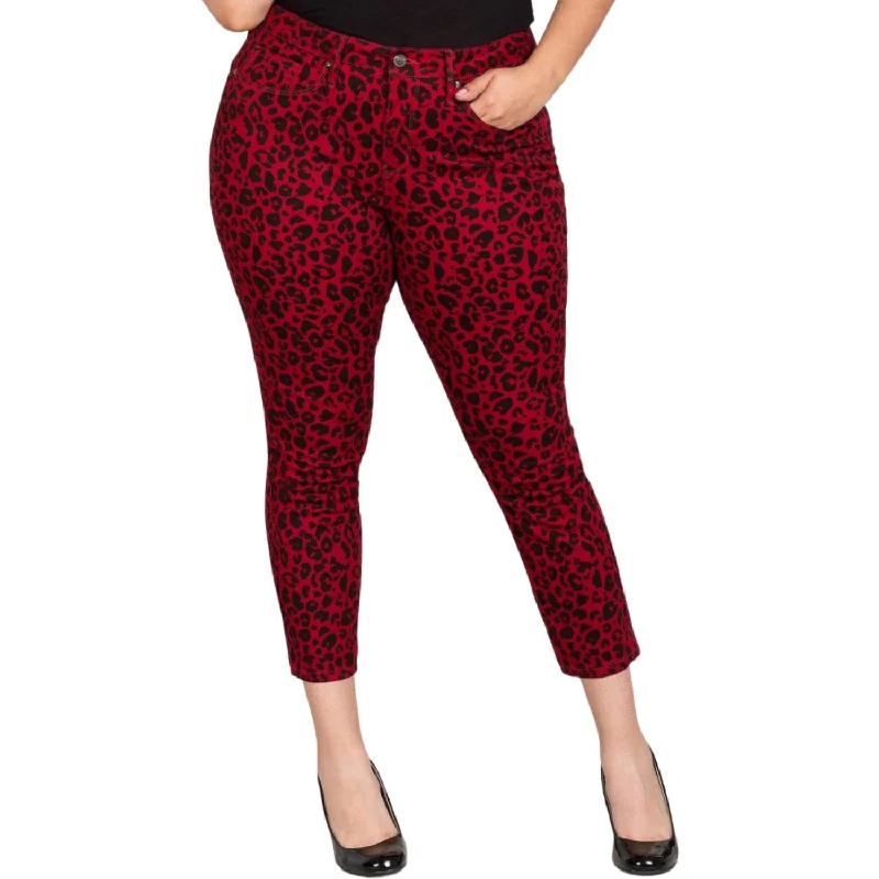 rapid dry pants -Leopard Print Jeans In Red