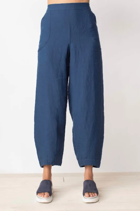 fitted clean pants -Linen Lantern Pant In Navy