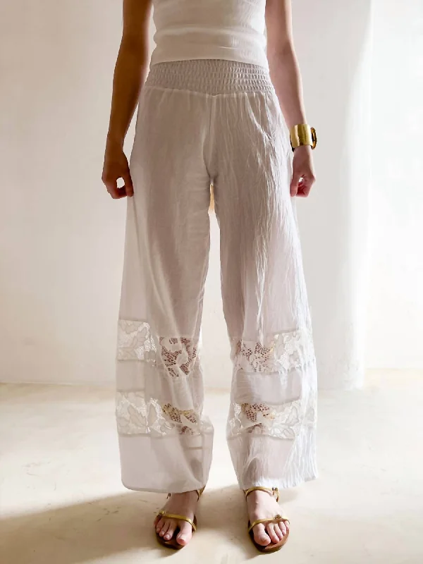 breezy cropped pants -Liz Pant In White