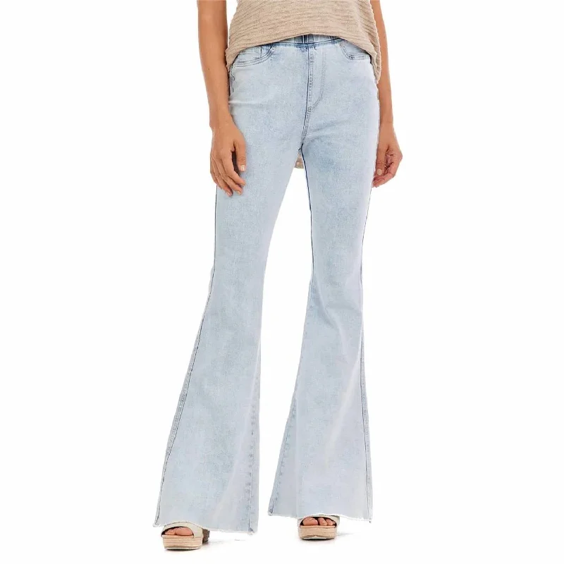 fun pleated pants -Lyla Flare High Rise Jeans In Blue