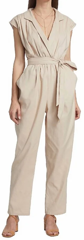 smooth jersey pants -Madison Jumpsuit In Natural