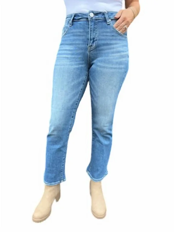 light packing pants -Mid Rise Cropped Flare Jeans In Medium Wash