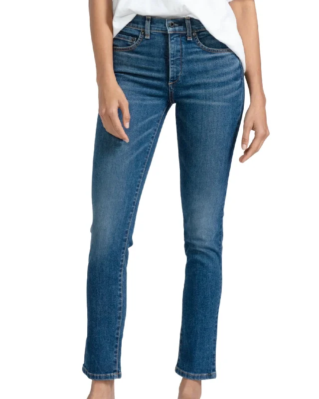 vivid sports pants -Mid Rise Skinny Denim In Telluride