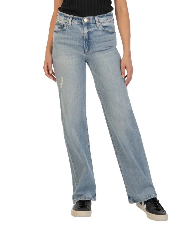 fun pleated pants -Miller High Rise Wide Leg Jeans In Candescent