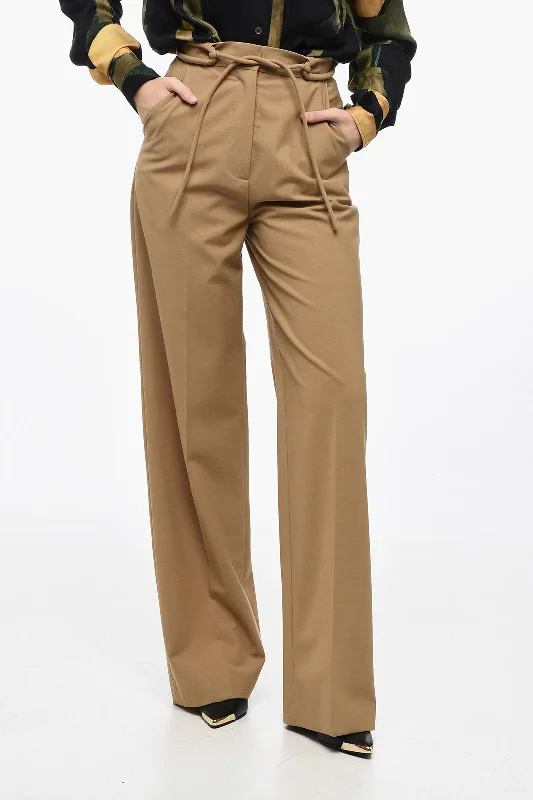 trendy cropped pants -Nanushka Relaxed Leg LICIA Pants with Belt