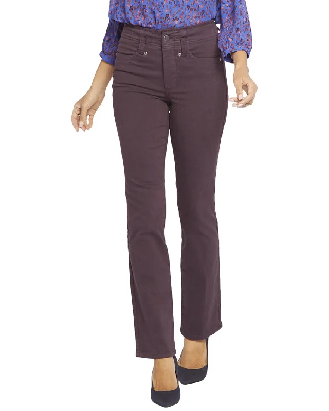 geometric fun pants -NYDJ Petite Marilyn Eggplant Straight Jean