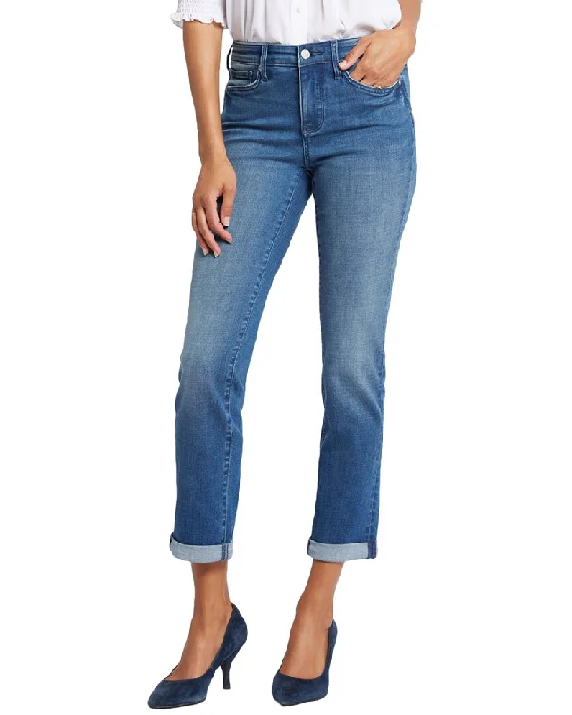 cozy textured pants -NYDJ Sheri Blue Island Ankle Crop Jean