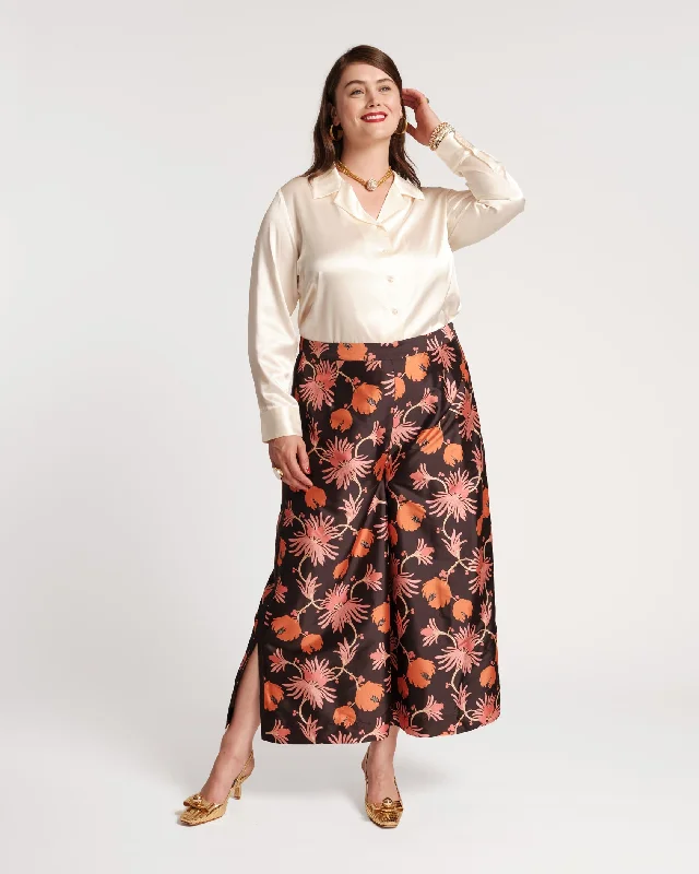 weekend laid-back pants -Palazzo Pant Fantasia Print