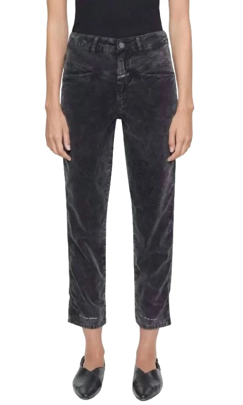 durable adventure pants -Pedal Pusher Velvet Jean In Washed Black