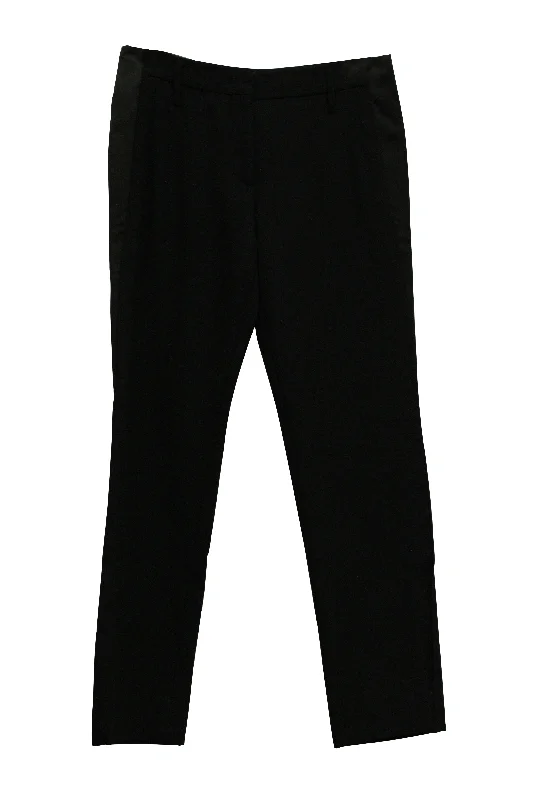 sustainable bamboo pants -Prada Tailored Pants in Black Wool