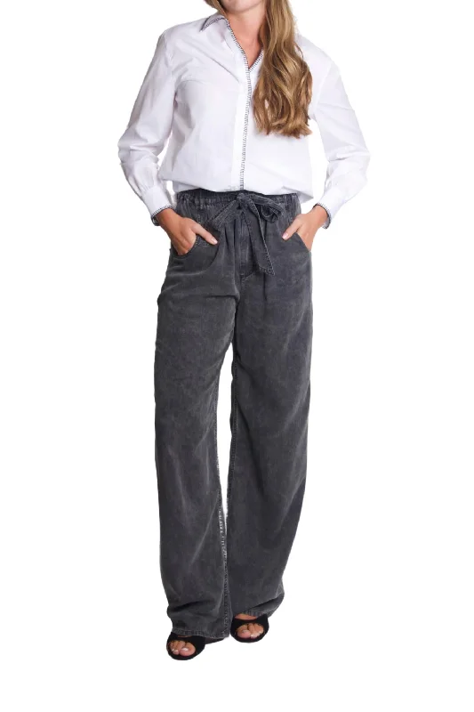 short culottes pants -Priana Pants In Faded Black