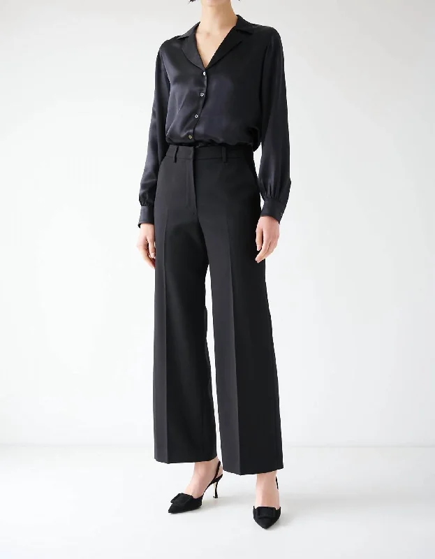 flowy hem pants -Prince Pants In Black