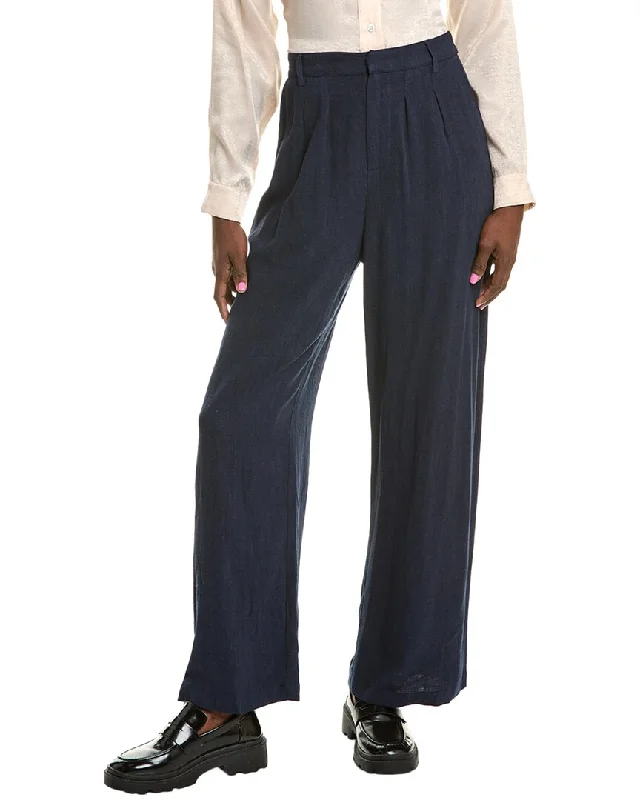 fitted clean pants -Sadie & Sage Sandy Cove Pleated Linen-Blend Pant