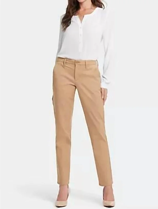 adventure durable pants -Sheri Slim Trouser In Sand Dune