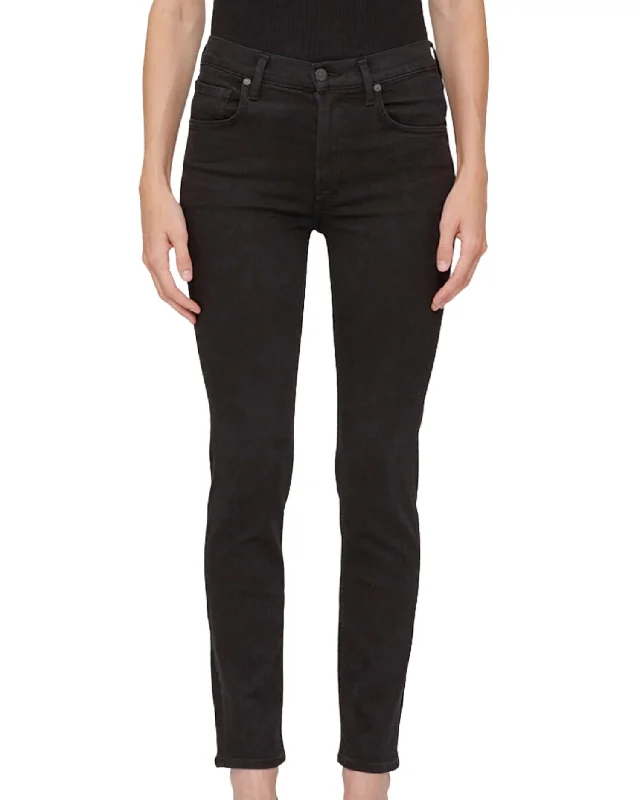 fun pleated pants -Sloane Skinny Denim In Black