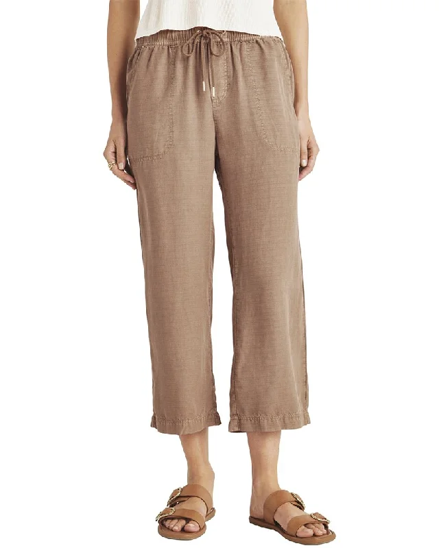 mix cotton pants -Splendid Angie Crop Linen-Blend Wide Leg Pant