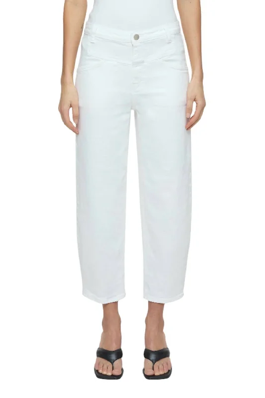 cool striped pants -Stover-X Jeans In White