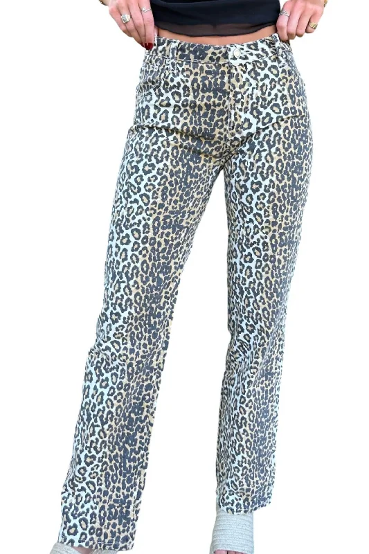 relaxed lounge pants -The Sydney Jeans In Leopard Print