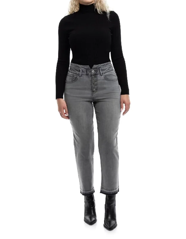 cozy knit pants -Vienna Relaxed Straight Leg Jean In Washed Black