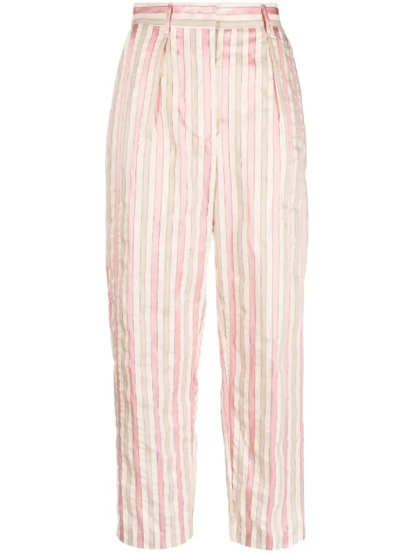 dry swift pants -Women's Viscose Cotton Popline Stripe Pants In Rose