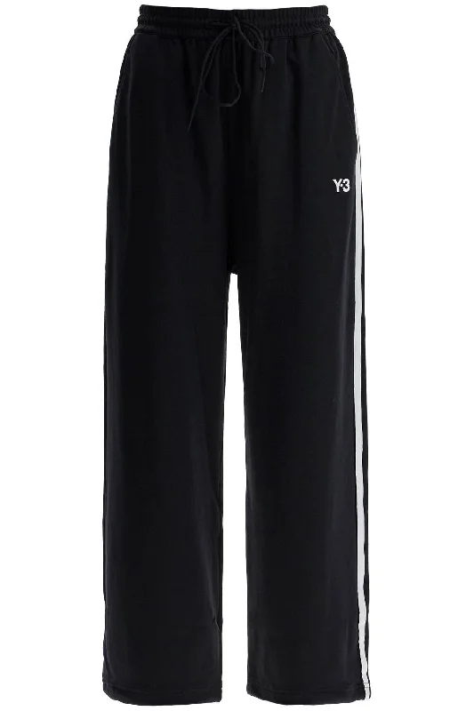 cool palazzo pants -Y-3 Women's Cropped Wide-Leg Joggers With